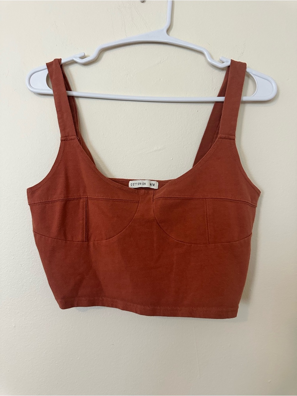 Cotton On Rust Red-Brown Cropped Tank | Medium